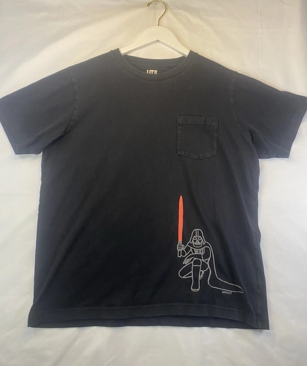 Uniqlo UT Star Wars Darth Vader Graphic Pocket T-Shirt Black Size L